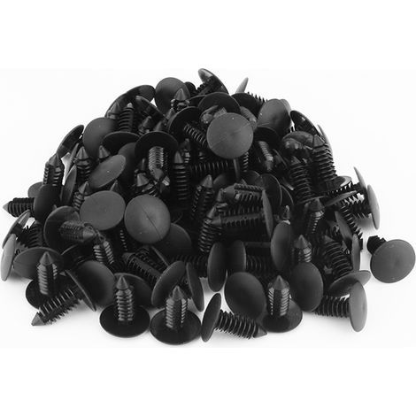 Rivets plastiques pour porte de voiture - Lot de 100 rivets noirs de 7.5mm pour fixation de pare-chocs et garnitures intérieures (1/5)
