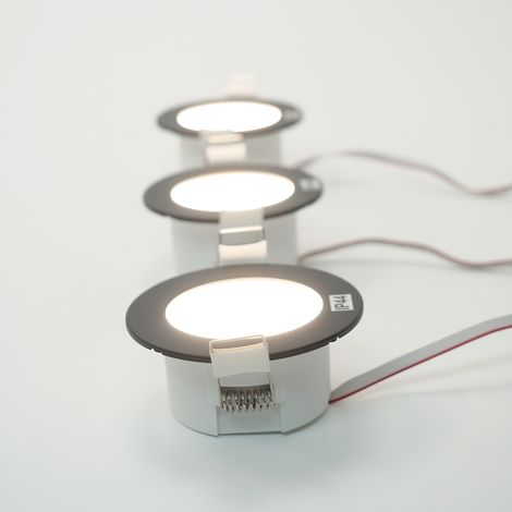 Projecteur encastré IP44 Fueva 6-Z Zigbee - noir - Ø 8,8 cm - 901425