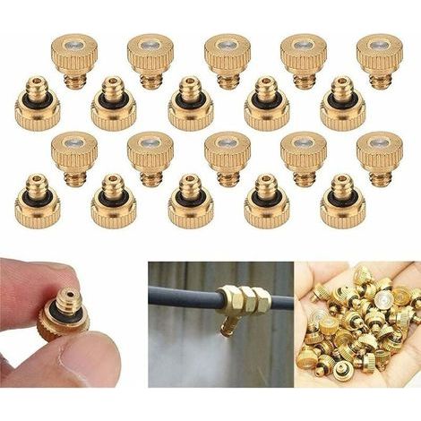 Paquete de 20 boquillas de latón para nebulización, atomizadores para sistemas de refrigeración (boquilla de 0,3 mm) (1/4)