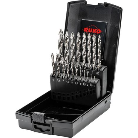 RUKO Spiralbohrersatz HSS-G DIN 338 ULTIMATECUT FLOWSTEP 19tlg. Ø 1 - 10 mm in Kunststoffkassette - 259214RO (1/5)