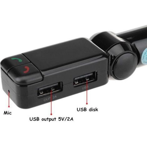 Transmetteur FM - Bluetooth - Kit sans fil - Chargeur USB - Lecteur MP3 - Mains libres (1/4)