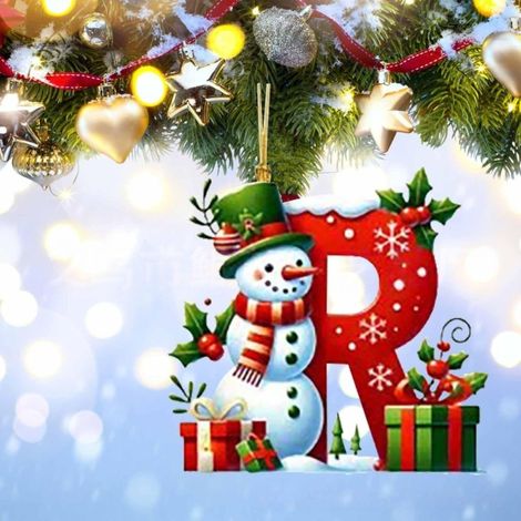 Irovami Pendentif plat en acrylique pour sapin de Noël, pendentif de décoration de Noël pour la maison R