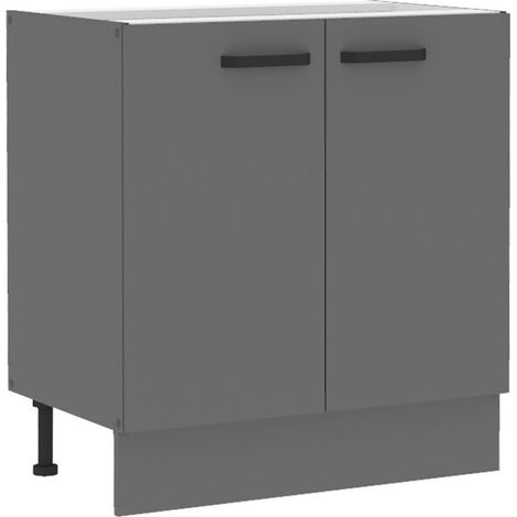 Küche NESSA Unterschrank 80 cm Anthrazit Küchenzeile Küchenblock Einbauküche (1/5)