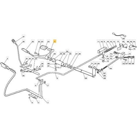 PEDALE COMANDO AVANZAMENTO ZINCATO ORIGINALE STIGA - 382500008/0