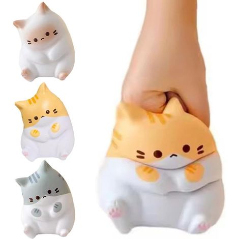 Großer, weicher Stressball in Katzenform – ein entzückendes Kuscheltier. Ein niedlicher Stressabbau, der Ängste lindert und sich ideal als Geschenk für Kinder- und Jugendpartys eignet. (1/5)