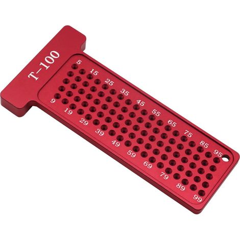 Règle de Traçage de 100 mm pour le Travail Du Bois, de Type T, en Alliage D'Aluminium, pour le Traçage des Trous et le Marquage des Lignes, Outils de Mesure DIY Réutilisables. (1/5)