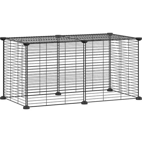 Gabbia per animali con 8 pannelli 35 x 35 cm acciaio nero 020041598