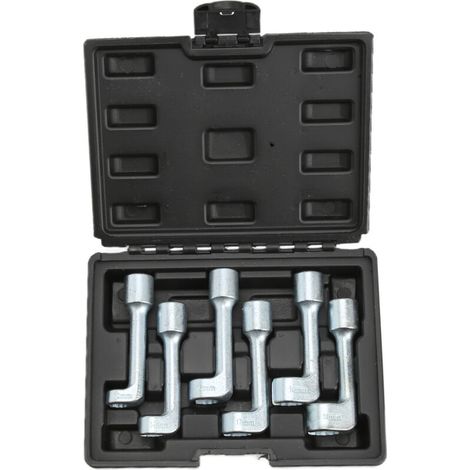 Jeffergarden Jeu de clés à douille de ligne d'injecteur de Type L, en acier au Chrome Vanadium, clé à douille pour tuyau d'injection de carburant pour la réparation automobile 6 pièces (1/5)