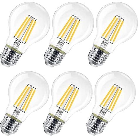 Ampoule LED Filament E27 A60 Ampoules verre Vintage Blanc Chaud 2700K Non Dimmable (1/5)