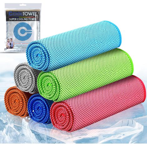 Filiyano-[Lot de 6] Serviette rafraîchissante, serviette de sport glacée, serviette rafraîchissante pour la nuque, serviette douce et respirante pour (1/5)