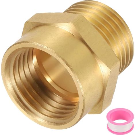 1 Raccord Laiton, 1/2" NPT Femelle x 1/2" G Mâle, Hexagonal, Étanche, Plomberie (1/5)