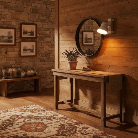 Applique in legno e ceramica smaltata con 1 faretto