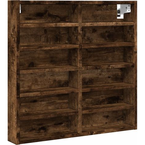 Vitrine Cabinet Smoked Oak 60x8.5x58 cm Engineered Wood vidaXL (1/5)