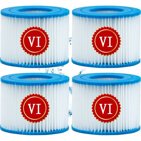 Cartouche defiltre Piscine Type VI, pour Bestway Type VI Pool Filter, Taille 6-58323 pour Filtre Spa pour bestway pour Lay-z-Spa Miami, Vegas, Monaco, pour Nettoyage Filtre Spa, 4Pcs (1/5)