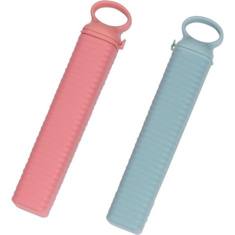 Set mit 2 Eiswürfelformen mit Deckel, 18 Eiswürfel, BPA-freies PP und TPE, für Cocktails, Whisky, Wein, Früchte, Pürees, Eiscreme, Eistee (rosa, blau) (1/5)