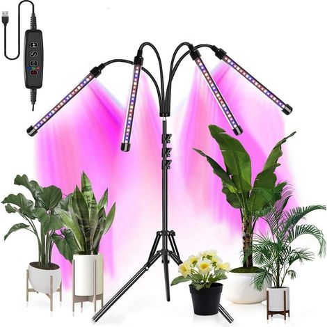 Lampe pour plantes pliable avec support réglable et minuterie Noir-AquaForge (1/5)