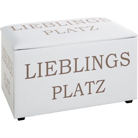 Coffre de rangement 65x40x42 cm blanc décor Lieblings platz (1/4)