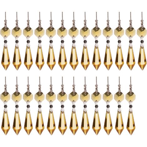 Bardusch-25 pièces de cristaux décoratifs arc-en-ciel colorés, prismes de lustre en cristal en forme de goutte de glaçon (1/4)