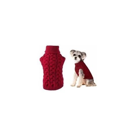 Pull pour Animaux,Chaud Chien Pulls Cat Vêtements,Chien de Compagnie Chien Pull,Doggy Vêtements,Pull Chien Petite Taille,Vetements Chien Petite Taille,Pull pour Chien Chiot et Chat,Rouge,M