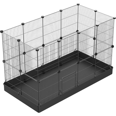 Parc pour Petits Animaux avec Porte, Parc pour Lapins, cochons d'Inde, Chiots et Chatons, intérieur et extérieur, clôture de Cour Portable en Fil métallique 43x32 24pcs (1/5)