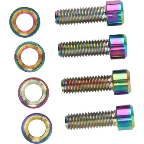 Jeu de 4 rondelles pour vis de frein à disque M6 18 mm, fixation ferme, antirouille, en alliage de titane léger, couleurs variées. (1/5)