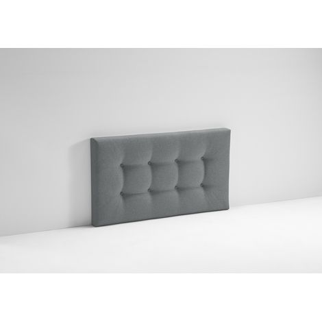 EVERGREENWEB Testata Letto Singolo imbottita Chester Struttura in legno, tessuto Sfoderabile idrorepellente|Testiera in Tessuto Antimacchia per letto 80x190, Testata letto muro | Grigio (1/2)