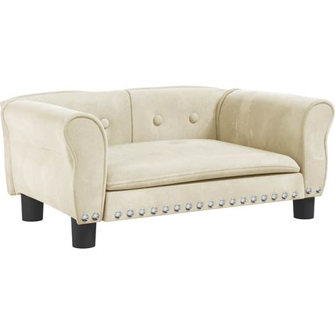Hundebett Creme 70x45x30 cm Samt vidaXL (1/5)