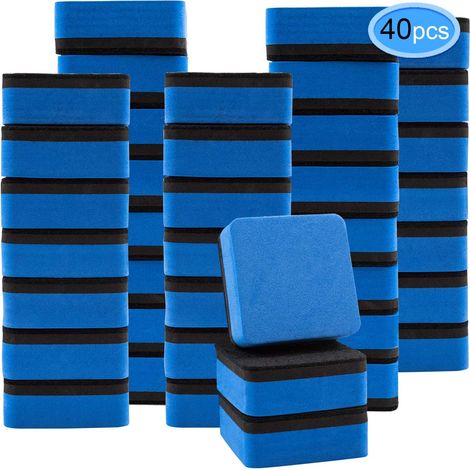 Mini effaceurs pour tableau blanc, lot de 40 effaceurs magnétiques pour tableau blanc, nettoyants pour tableau noir, pour salle de classe, maison et bureau, 4 couleurs assorties (bleu, rouge, vert, ja (1/5)