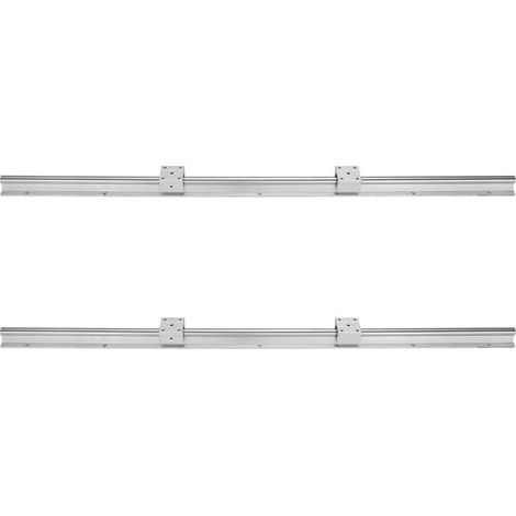 Rail de guidage linéaire -SBR12 - 1000 mm - 2 rails - 4 blocs SBR12UU (1/5)