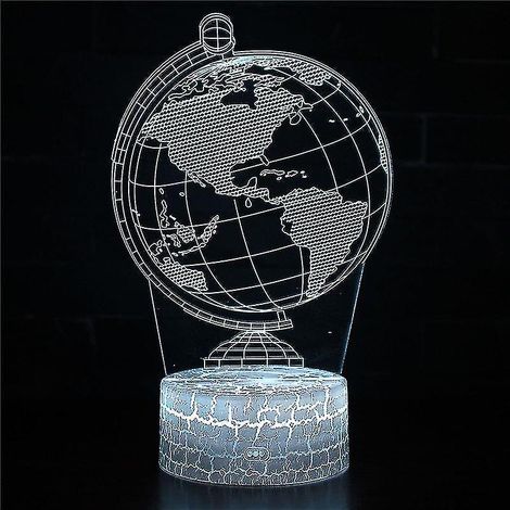 Lampe de chevet LED à illusion d'optique 3D, 7 couleurs, tactile, style Art Déco, pour chambre d'enfant. (1/5)