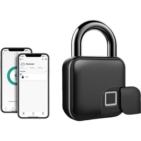 Applicable Cadenas intelligent à empreintes digitales, serrure de sécurité intelligente sans clé, serrure de sécurité pour serrure de porte TUYA, IP65 résistant aux intempéries (empreintes digitales