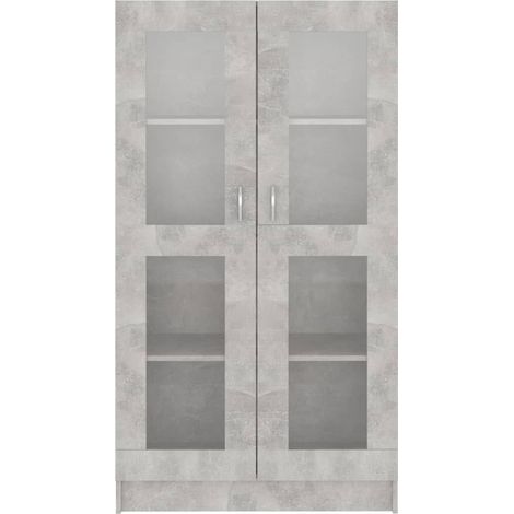 Armoire à vitrine Gris béton 82,5x30,5x150 (1/5)