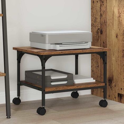 vidaXL Support d'imprimante Bois Ancien 50 x 40 x 38 cm