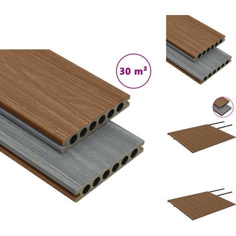 Fußböden & Teppichböden - Living WPC Terrassendielen mit Zubehör Braun und Grau 30 m² 4 m (1/5)