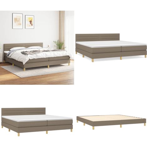 Boxspringbett mit Matratze Taupe 200x200 cm Stoff - Boxspringbett - Doppelbett - Bettenrahmen - Lattenrost - Matratze - Home & Living