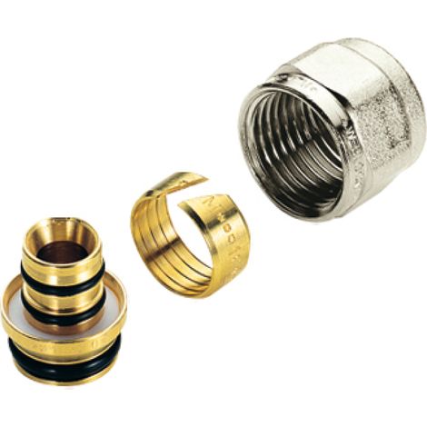 ADATTATORE IN OTTONE CROMATO PER TUBO MULTISTRATO - 1/2 ø16 - TIM