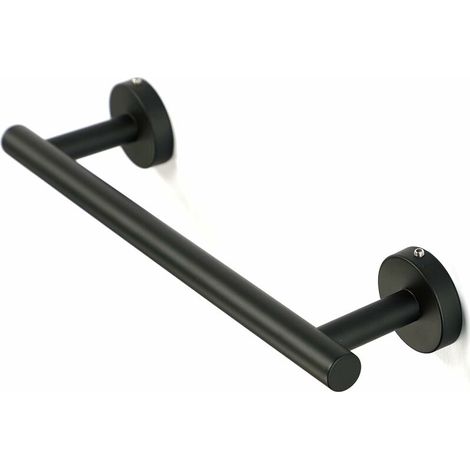 30 cm Bath Towel Bar, Stainless Steel Matte Black Towel Holder, Wall Mounted Towel Rack for Bathroom Kitchen Toilet (1/5)