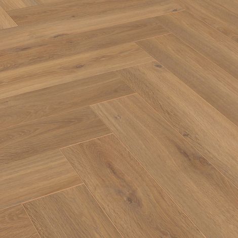 Parquet stratifié clipsable chevron herringbone – Pisa oak 665 x 133 x 8 mm – Résistant à l'abrasion et antidérapant – Pose facile 5G – Kronotex