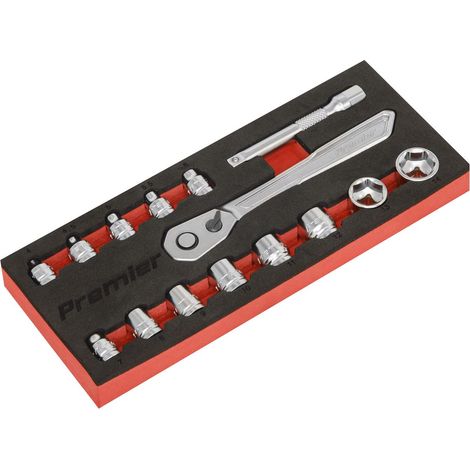 Sealey AK5783 Premier Platinum Low Profile Socket Set 1/4"Sq Drive 15pc (1/3)
