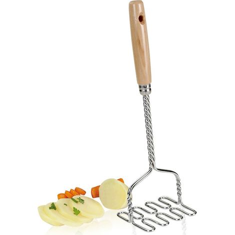 Metaltex 195100010 Schiacciapatate con manico in legno, cromato (1/2)
