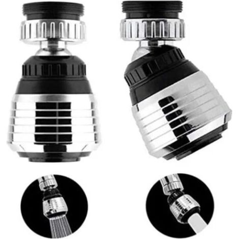 JSSEVN - 2pcs Kitchen 360 Degree Swivel Head Spout Filter Faucet Aerator Filter Oxygenated Shower Splash Guard Water Saver (1/4)