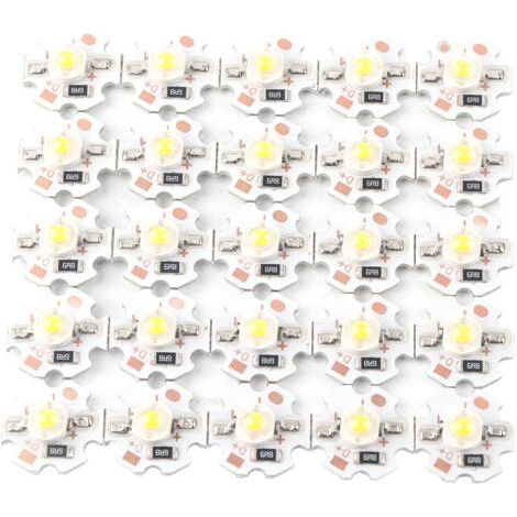 25Pcs LED Lamp Beads 5V LED Chips 200LM 1W High Power SMD LED Lamp Chip Bulb for Home Studio Exhibition Foodlight/Spot Light Bulb Replacement(Warm White 3000-3200K) (1/5)
