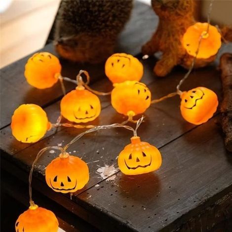 Guirlande Lumineuse Halloween 3M, Guirlande Halloween Orange 20 Led, Halloween Citrouille Lumière, Decoration Halloween Exter[H5098] (1/4)