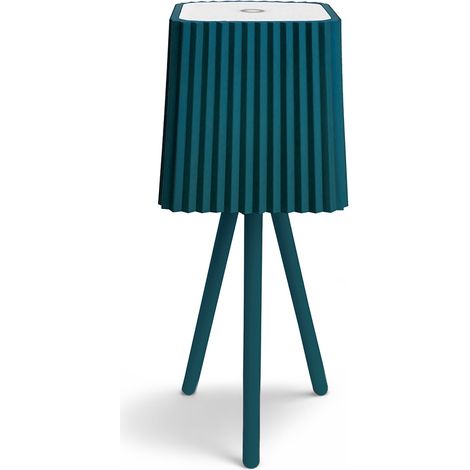 Lampada da tavolo in alluminio senza filo touch dimmerabile USB blu petrolio