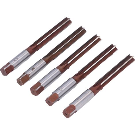 5 Pièces Alésoir à Main 9SiCr pour Aluminium et Fonte, Outil de Fraisage Manuel 5/8in (1/5)