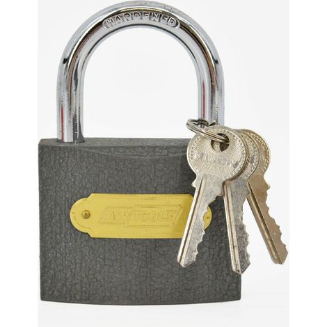 AWTOOLS - Candado de hierro fundido 32mm, ideal para seguridad de puertas y cerraduras, diseño resistente, alta durabilidad, fácil de usar, perfecto para uso doméstico y profesional.