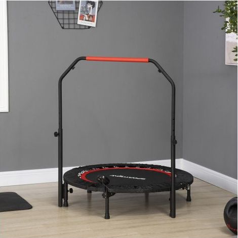 Mini Trampoline Fitness - SOGEU - Ø102 cm - Écran LCD - Poignée réglable 99-123 cm - Pliable acier antidérapant (1/5)