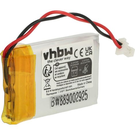 vhbw batteria sostituisce GMB452233 per auricolari cuffie wireless (365mAh, 3,7V, Li-Poly)