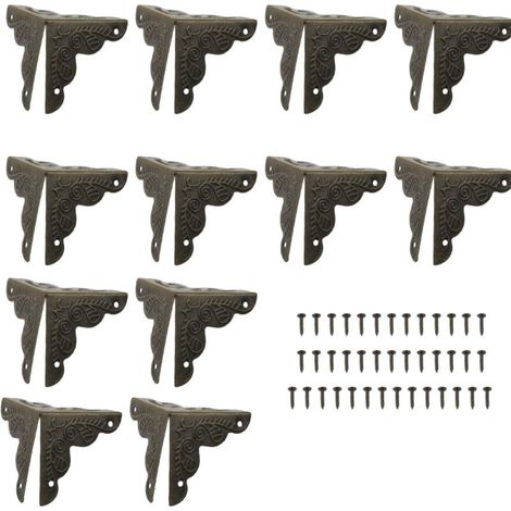 12pcs Protecteur d'angle de Boîte à Bijoux en Bois Couverture de Bord Bronze (1/5)