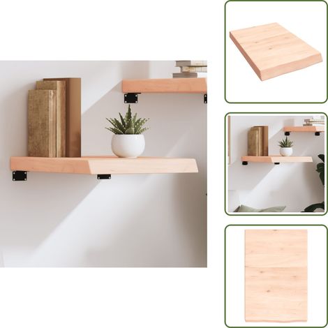 Wandregal 40x60x(2-6) cm Massivholz Eiche Unbehandelt - Wandregal - Eichendielen - Holzmöbel - Rustikal - Deko Regal (1/5)